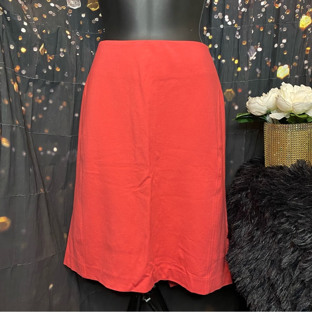 TALBOTS WOMENS CORAL PEACH STRAIGHT SKIRT SIZE 6 BELOW KNEE LENGTH MIDI